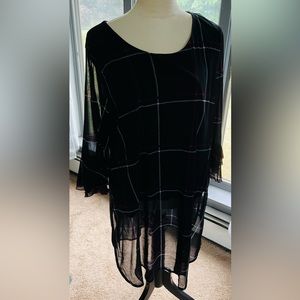 Alfani black, red and white plaid top